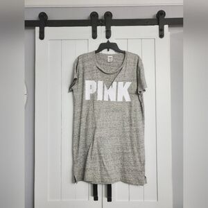 PINK Cotton T-shirt Dress in Grey. Preloved!